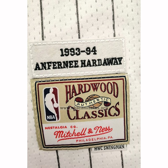Camiseta Orlando Magic Penny Hardaway NO 1 Hardwood Classics Throwback Blanco